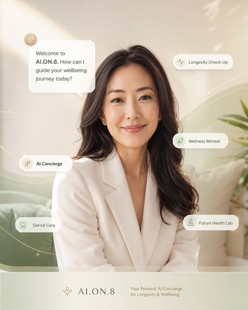 AI.ON.8 wellness concierge welcoming you to your longevity journey